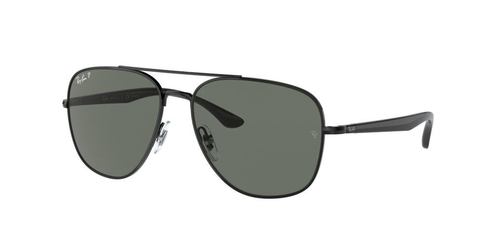 RAYBAN GENERAL 0RB3683 002/58 Solbrille Sort med Grønn glass