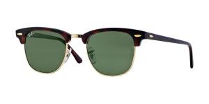 RAYBAN CLUBMASTER 0RB3016 W0366 Solbrille Multi med Grønn glass