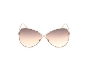 TOM FORD FT0842 28F Solbrille Gull med Brun glass